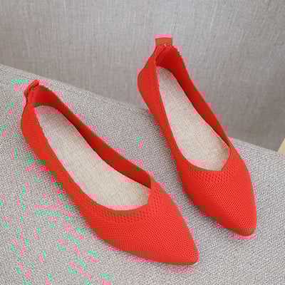 Pantofi pentru femei 2023, pantofi cu plasă, pantofi de balet, elastici, respirabili, cu fundul moale, cu vârf ascuțit.