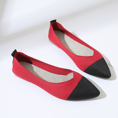 Pantofi pentru femei 2023, pantofi cu plasă, pantofi de balet, elastici, respirabili, cu fundul moale, cu vârf ascuțit.