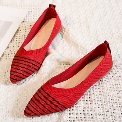 Pantofi pentru femei 2023, pantofi cu plasă, pantofi de balet, elastici, respirabili, cu fundul moale, cu vârf ascuțit.