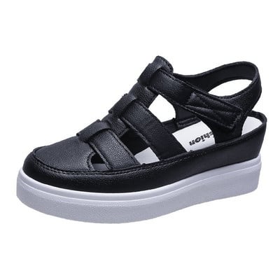 Divatos női cipők 2022 Zárt orrú szandálok növekvő magasságú Med Espadrilles Platform nyári sarkú öltöny Női bézs klumpa Sze