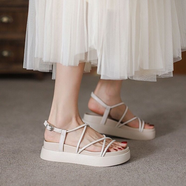 Ravne sandale Ženske cipele 2023 Neklizajuće meke sandale s otvorenim prstima Ženske ležerne rimske sandale Ženske cipele s platformom Sandale