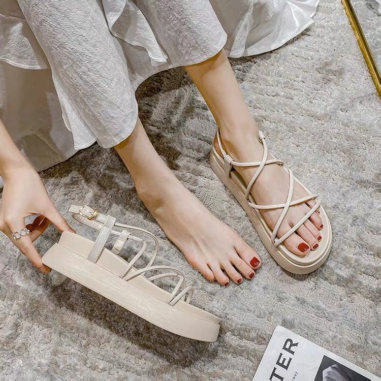 Ravne sandale Ženske cipele 2023 Neklizajuće meke sandale s otvorenim prstima Ženske ležerne rimske sandale Ženske cipele s platformom Sandale