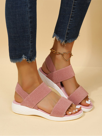 Dámske sieťované sandále, nové ležérne športové topánky 2022, letné hrubé mäkké klinové topánky na chôdzu s remienkom, dámske papuče na platforme