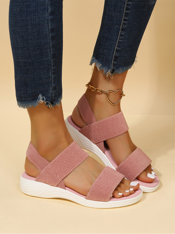 Dámske sieťované sandále, nové ležérne športové topánky 2022, letné hrubé mäkké klinové topánky na chôdzu s remienkom, dámske papuče na platforme