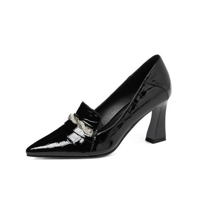 Sieviešu Pumpas Lakādas Augstpapēžu Kurpes Kleitas Kurpes Metāla smails purngals Birojs Sieviešu Kurpes Sieviešu Laivu Kurpes zapatos mujer 8939N