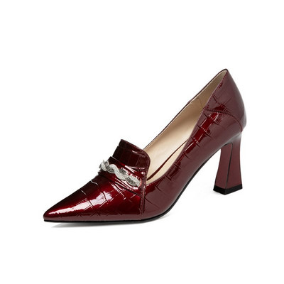 Sieviešu Pumpas Lakādas Augstpapēžu Kurpes Kleitas Kurpes Metāla smails purngals Birojs Sieviešu Kurpes Sieviešu Laivu Kurpes zapatos mujer 8939N