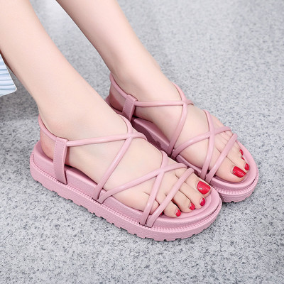 ΝΕΑ Summer Jelly Shoes Γυναικεία Σανδάλια Candy Color Flat Sandalias 2020 Gladiator Beach σανδάλια Γυναικεία πέδιλα παντόφλες