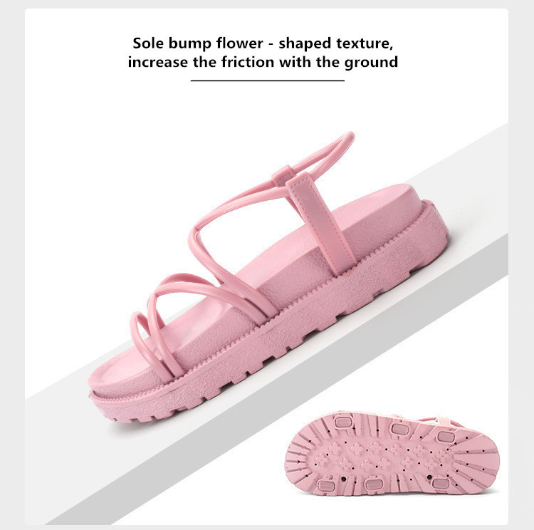 ΝΕΑ Summer Jelly Shoes Γυναικεία Σανδάλια Candy Color Flat Sandalias 2020 Gladiator Beach σανδάλια Γυναικεία πέδιλα παντόφλες