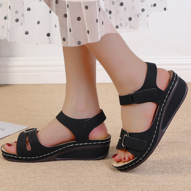 Sandale de damă Pantofi de vară Sandale de damă cu vârf deschis Pantofi de damă anti-alunecare Pantofi de damă cu platformă Confortabil respirabil Pantofi mărimi mari