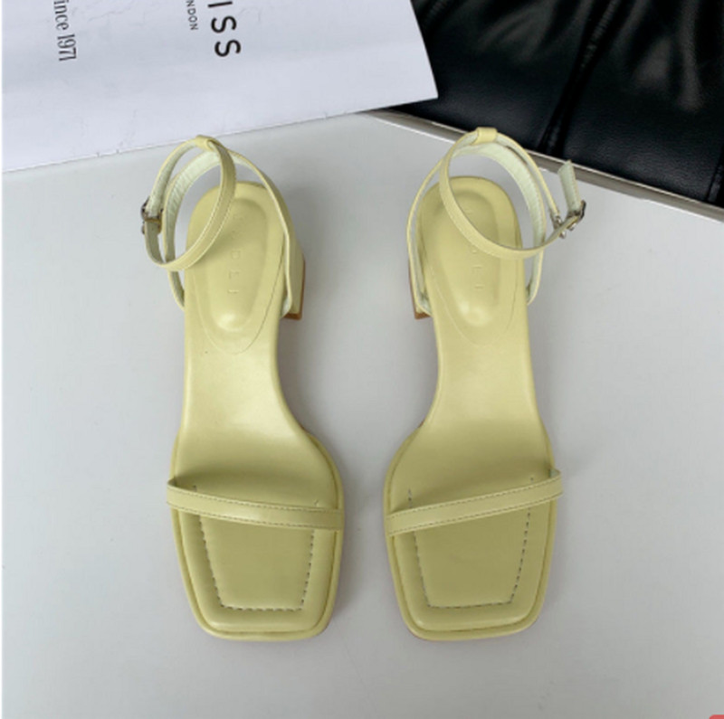 Naise kandilise varbaga pandlaga rihmaga sandaalid 2022, suvised naised, paksud kontsad, naised, vabaaja jalatsid Naiste kitsa riba kingad jalatsid