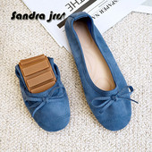 Candy Color Moccasin Batai Moteriški laisvalaikio plokščiakulniai batai Bowknot Decor apvalūs slydimo batai