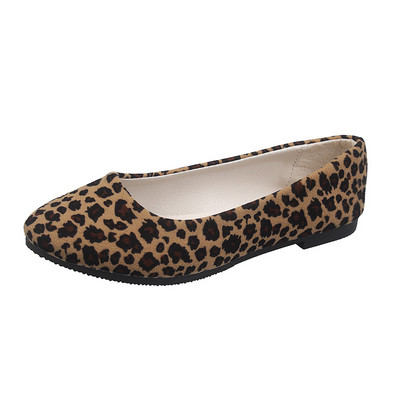 2020, noua toamnă pentru femei, pantofi cu slip on, pantofi cu imprimeu leopard, pantofi ocazional, pantofi pentru fete, balerină, mărime mare, cu gură adâncă