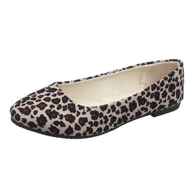 2020, noua toamnă pentru femei, pantofi cu slip on, pantofi cu imprimeu leopard, pantofi ocazional, pantofi pentru fete, balerină, mărime mare, cu gură adâncă