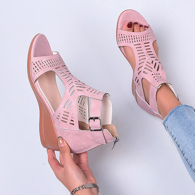 Γυναικεία πέδιλα Wedges Άνετα Υπαίθρια Πλατφόρμα Gladiator Ρωμαϊκά ψηλοτάκουνα παπούτσια Party Hollow Out Χοντρό τακούνι με φερμουάρ