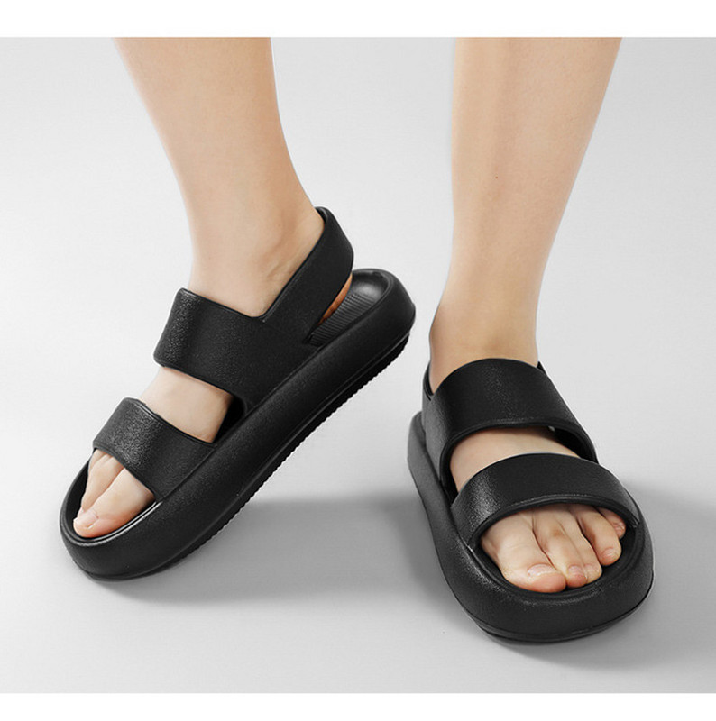 2023. aasta suve naiste sandaalid vabaaja paks tallaga pehmed rooma sussid Naispaarid Moodsad rannasussid Naiste kingad