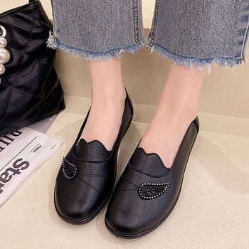 Plus Size 41 Γυναικεία Flats Bling Tree Boat Shoes For Grandmother Comfortable Shoes Loafer Anti-Slippery Slip on Oxford Shoes 9901N