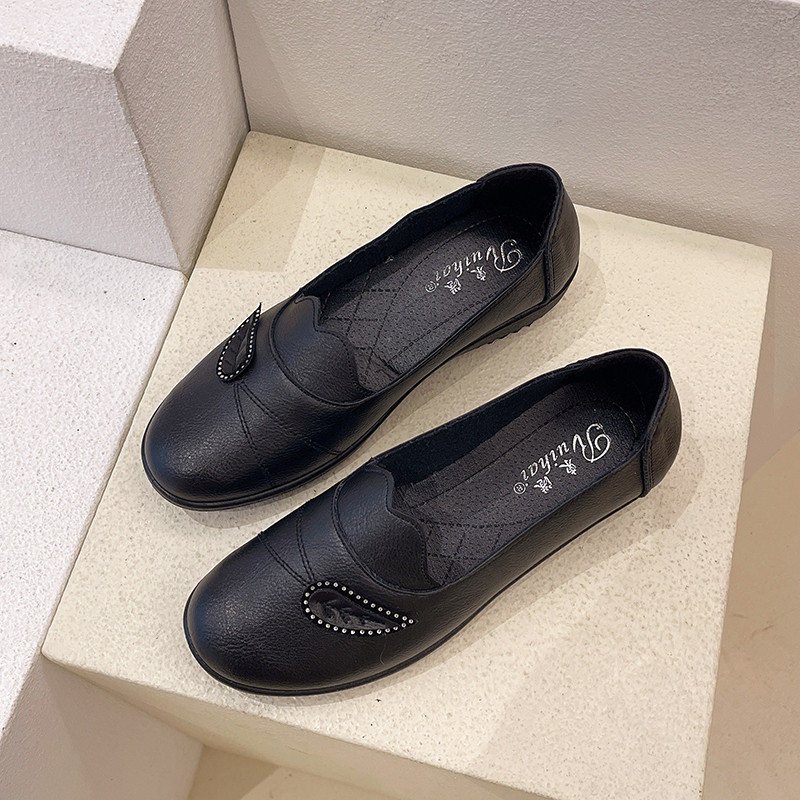 Dámske ploché topánky veľkosti Plus Size 41 s bling stromčekom, pohodlné topánky pre babičky, mokasíny, protišmykové, nazúvacie oxfordské topánky 9901N