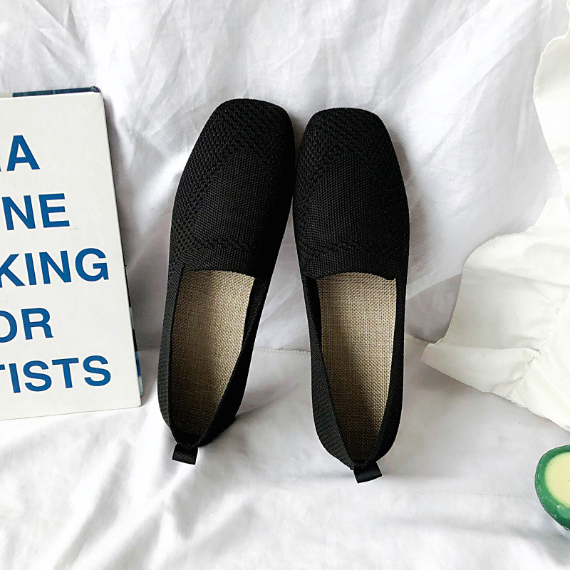Plakanie apavi Sieviešu 2023. gada pavasaris, jauns elpojošs, mīksts dibens, neslīdošs grūtnieču apavi Mokasīni, sieviešu trikotāžas, sieta laivu apavi