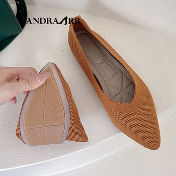 SANDRA JRR 2022 Solid Flats Γυναικεία παπούτσια Casual Concise Flat Heel Slip Sneakers Πλεκτομηχανές Εσπαντρίγιες Άνοιξη Καλοκαίρι Φθινοπωρινό Loafer