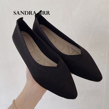 SANDRA JRR 2022 Solid Flats Γυναικεία παπούτσια Casual Concise Flat Heel Slip Sneakers Πλεκτομηχανές Εσπαντρίγιες Άνοιξη Καλοκαίρι Φθινοπωρινό Loafer