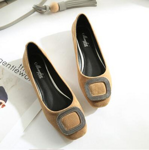 Lady Balleti Lamedad kingad Naiste Lameda kontsaga kingad Square Head Flock Nahast Metallkaunistus Slip Lolita Kingad Zapatos De Mujer Flats
