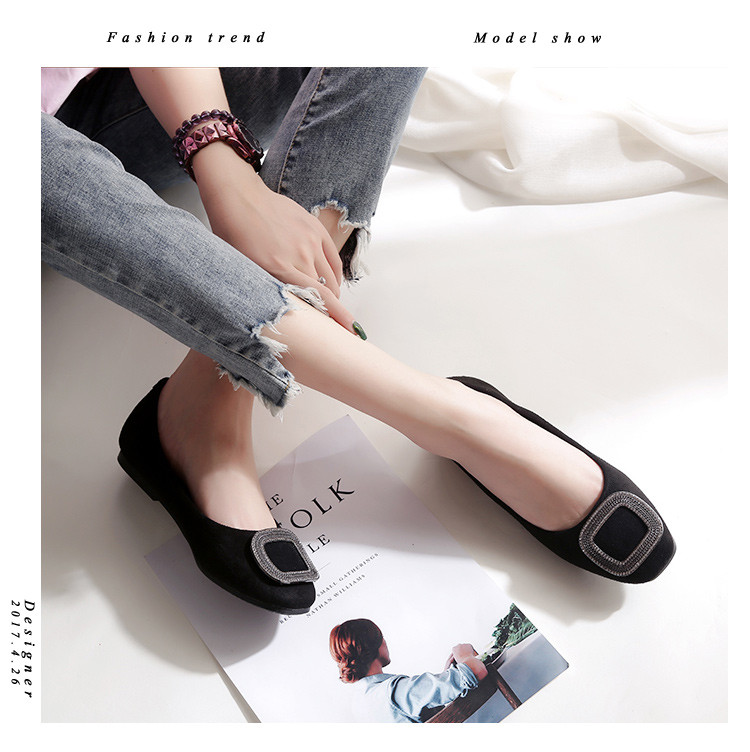 Moteriški baleto plokščiapadžiai batai moteriški plokščiakulniai batai, kvadratiniai galvos plaukeliai, odiniai metaliniai papuošimai, slydimo „Lolita“ batai „Zapatos De Mujer Flats“