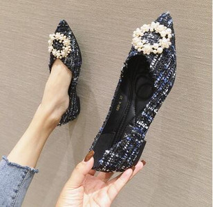 Pantofi retro pentru femeie cu vârf ascuțit, primăvară/toamnă, pantofi plati, confortabili și puțin adânci, pantofi de lucru pentru femei, pantofi ușori de mers pe jos