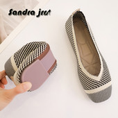 Tavaszi Nyári Loaferek Négyzet orrú kötögetők Balett laposok mokaszinok Cipők Csúszásmentes női alkalmi cipők