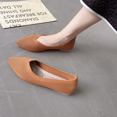 EOEODOIT Jarné letné balerínky Dámske espadrilky Mäkké pletené tenisky so špicatou špičkou, plochý podpätok, mokasíny, lodičky