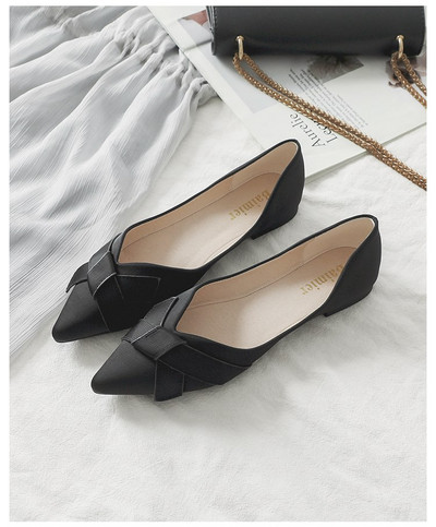 Pantofi pantofi pentru femei, vară, cu gură superficială, cu vârf, din piele moale, pantofi de damă, pantofi versatili, pantofi cu fasole, pantofi pentru femei