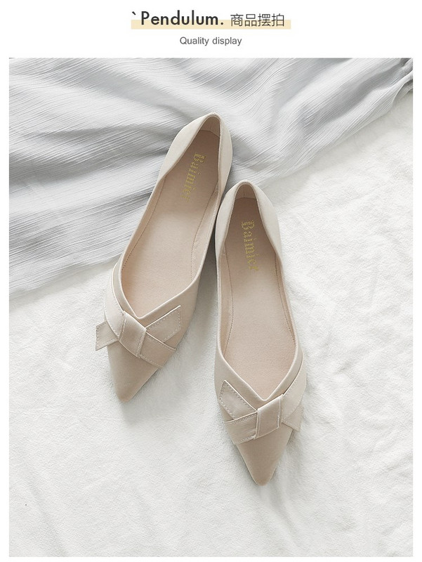 Pantofi pantofi pentru femei, vară, cu gură superficială, cu vârf, din piele moale, pantofi de damă, pantofi versatili, pantofi cu fasole, pantofi pentru femei