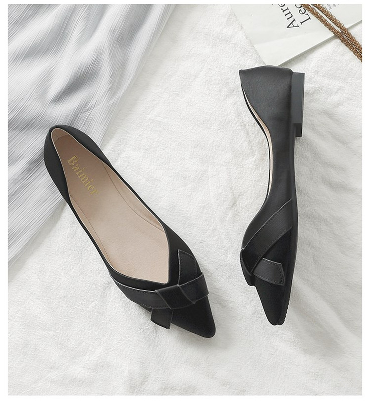 Pantofi pantofi pentru femei, vară, cu gură superficială, cu vârf, din piele moale, pantofi de damă, pantofi versatili, pantofi cu fasole, pantofi pentru femei