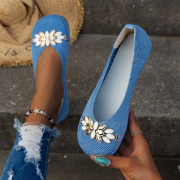 Дамски обувки с плитка уста Нова пролет 2023 Beans Удобни дамски обувки с плоска подметка с кръгла глава Големи размери 35-43