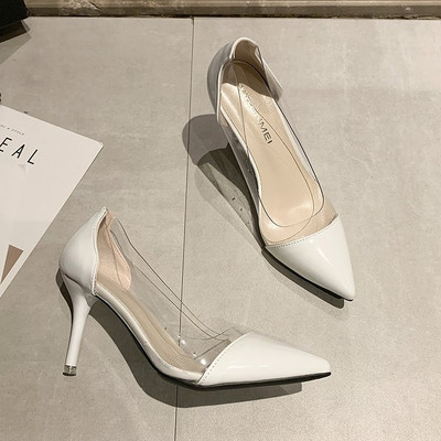 Cea mai recentă modă 2020 pentru femei cu tocuri înalte, marcă de lux, exclusivă din piele și PVC, pantofi cu vârf ascuțit, pantofi de rochie, mărimea 8 cm, 34-39