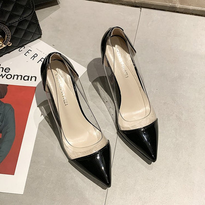 Cea mai recentă modă 2020 pentru femei cu tocuri înalte, marcă de lux, exclusivă din piele și PVC, pantofi cu vârf ascuțit, pantofi de rochie, mărimea 8 cm, 34-39