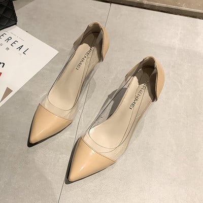 Cea mai recentă modă 2020 pentru femei cu tocuri înalte, marcă de lux, exclusivă din piele și PVC, pantofi cu vârf ascuțit, pantofi de rochie, mărimea 8 cm, 34-39