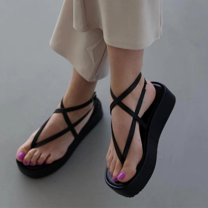 Sandale pentru femei New Fad Platformă Pantofi de vară Pantofi cu vârf deschis 2023 Pantofi groși Rochie Papuci Casual Femei Sandale Flip-flops