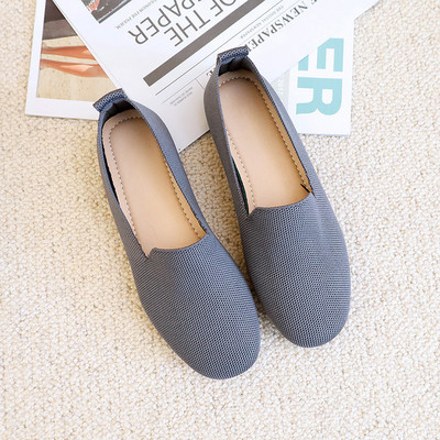 SANDRA JRR Γυναικεία φλατ παπούτσια μοκασίνι με στρογγυλά δάχτυλα Καλοκαιρινό φθινόπωρο πλέξιμο Loafers Slip Sneakers Αντιολισθητικά Lady Holiday Flat παπούτσι