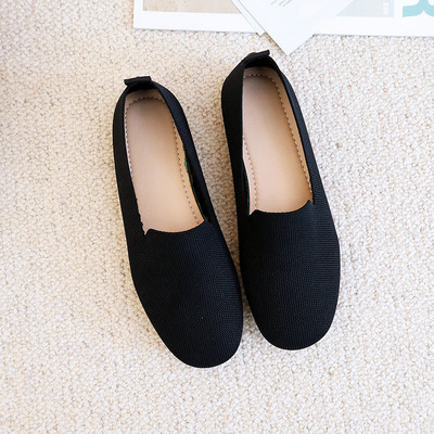 SANDRA JRR Γυναικεία φλατ παπούτσια μοκασίνι με στρογγυλά δάχτυλα Καλοκαιρινό φθινόπωρο πλέξιμο Loafers Slip Sneakers Αντιολισθητικά Lady Holiday Flat παπούτσι