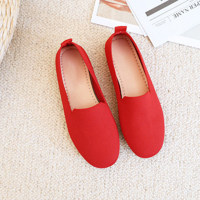 SANDRA JRR Γυναικεία φλατ παπούτσια μοκασίνι με στρογγυλά δάχτυλα Καλοκαιρινό φθινόπωρο πλέξιμο Loafers Slip Sneakers Αντιολισθητικά Lady Holiday Flat παπούτσι