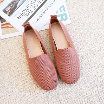 SANDRA JRR Γυναικεία φλατ παπούτσια μοκασίνι με στρογγυλά δάχτυλα Καλοκαιρινό φθινόπωρο πλέξιμο Loafers Slip Sneakers Αντιολισθητικά Lady Holiday Flat παπούτσι