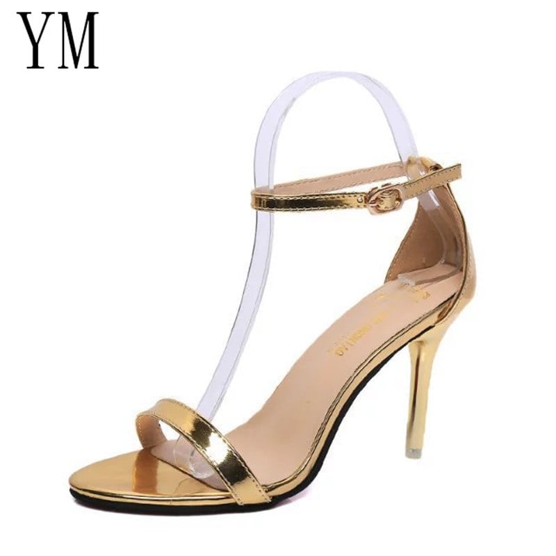 Ψηλά 9 εκ. Λεπτά τακούνια Γυναικείες Αντλίες με λουράκι στον αστράγαλο Σανδάλια Παπούτσια Γυναικεία Γυναικεία Μυτερά ψηλοτάκουνα παπούτσια για πάρτι Μεγάλο μέγεθος 34-41