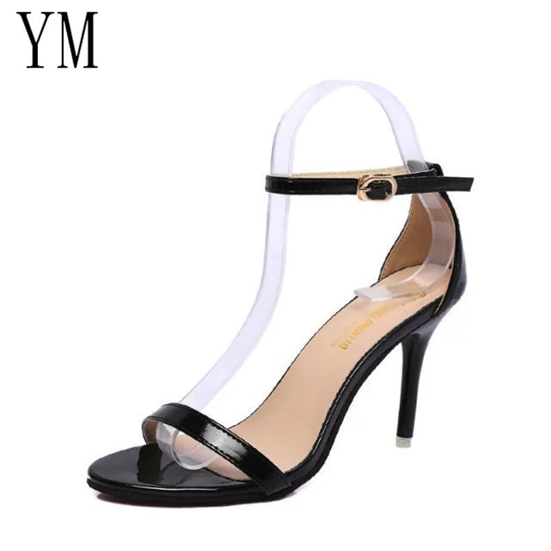 Ψηλά 9 εκ. Λεπτά τακούνια Γυναικείες Αντλίες με λουράκι στον αστράγαλο Σανδάλια Παπούτσια Γυναικεία Γυναικεία Μυτερά ψηλοτάκουνα παπούτσια για πάρτι Μεγάλο μέγεθος 34-41