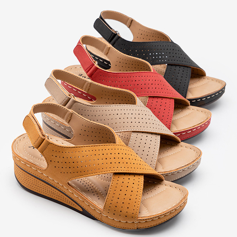 Sandale de damă cu tocuri cu vârf deschis Pantofi de vară pentru femei Pantofi comozi cu pane Sandale cu platformă pentru femei Încălțăminte de vară de lux