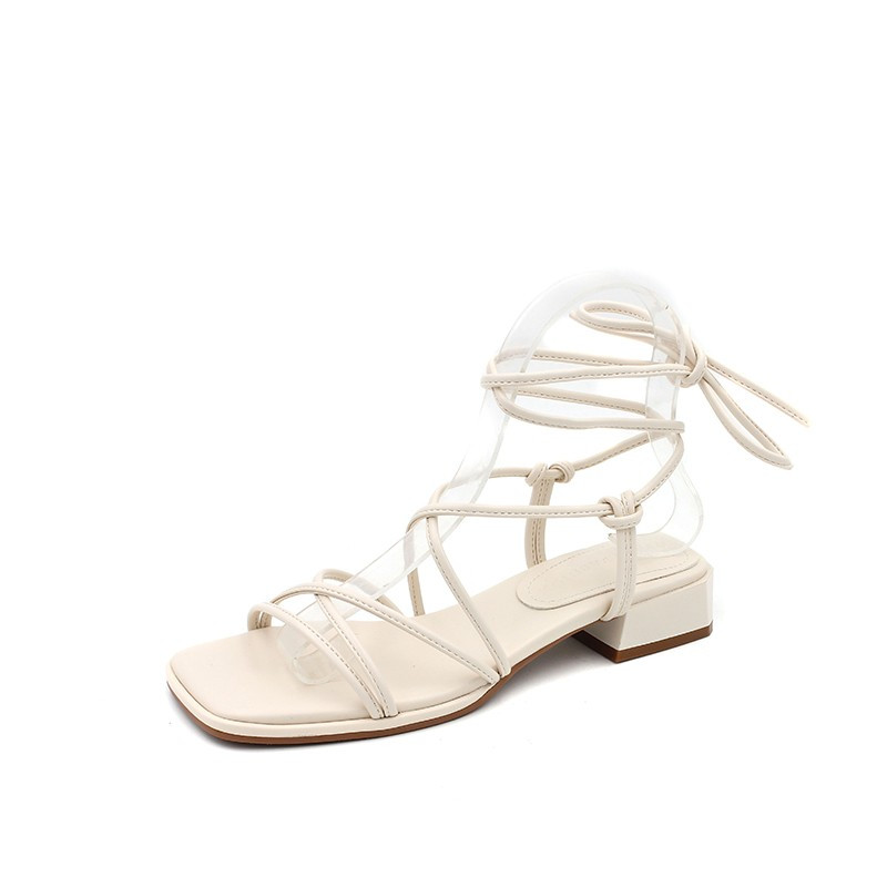 Sievietēm krustā sasietas Romas Viduspapēžu kurpes Sandales Kurpes Jauna 2023. gada vasara, Modes Kvadrātveida purngalu kleitas Dizainera sūkņi Slingback Mujer Zapatillas