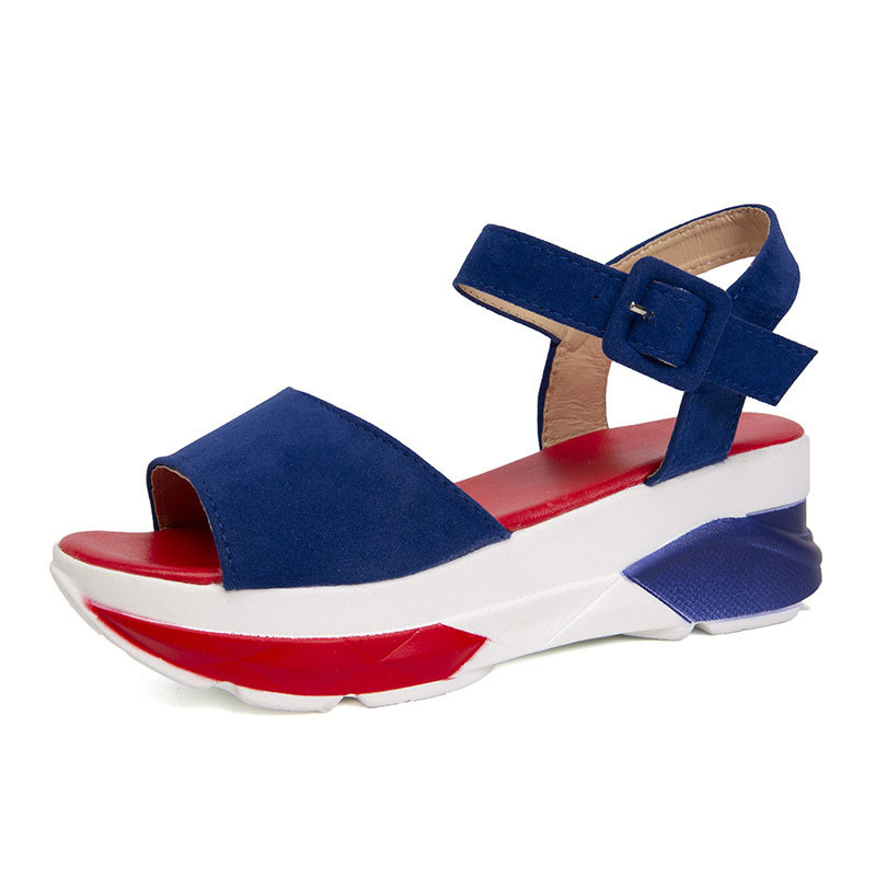 Noua modă de vară 2022, cu tocuri cu pană, sandale confortabile, cu gura de pește, cu vârful deschis, sporturi în aer liber, pantofi pentru creșterea înălțimii de plajă