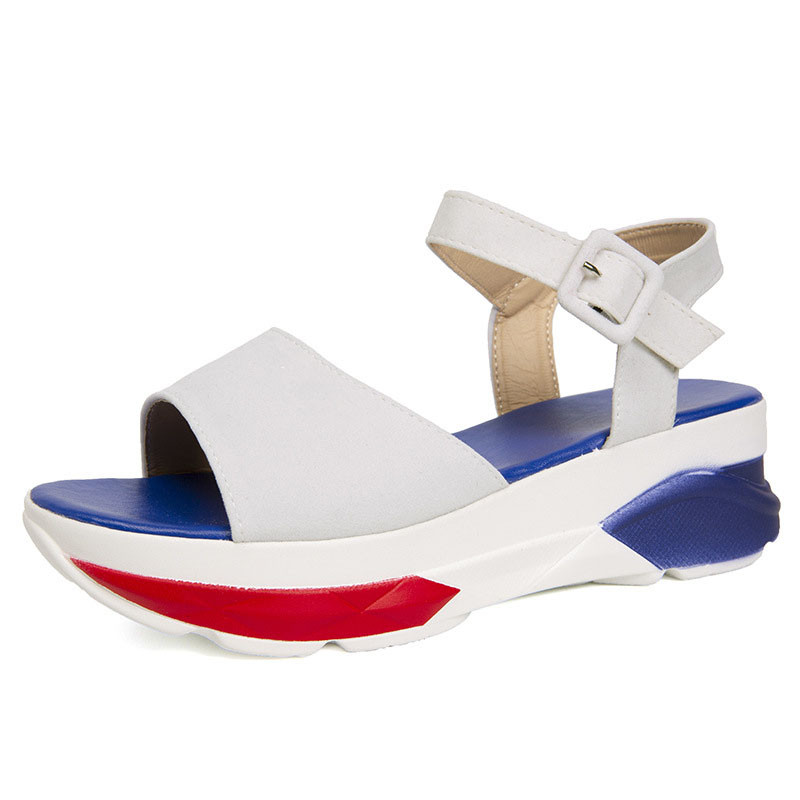 Noua modă de vară 2022, cu tocuri cu pană, sandale confortabile, cu gura de pește, cu vârful deschis, sporturi în aer liber, pantofi pentru creșterea înălțimii de plajă