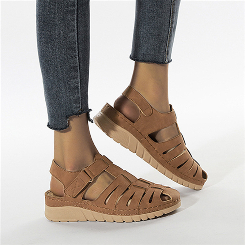 MVVJKE Dámske módne ortopedické sandále, ležérne dámske topánky na platforme, sandále na platforme, dámske retro topánky