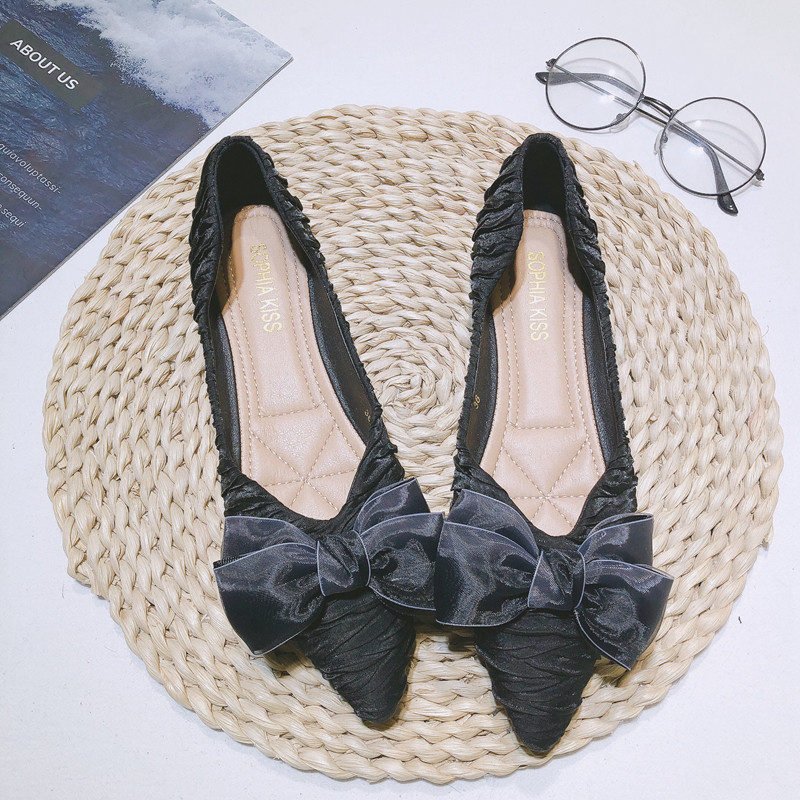 Koreai stílusú, édes női egyszemélyes cipők 2023 tavaszi őszi új könnyű női cipők Kényelmes, sekély orrú, lapos női cipők