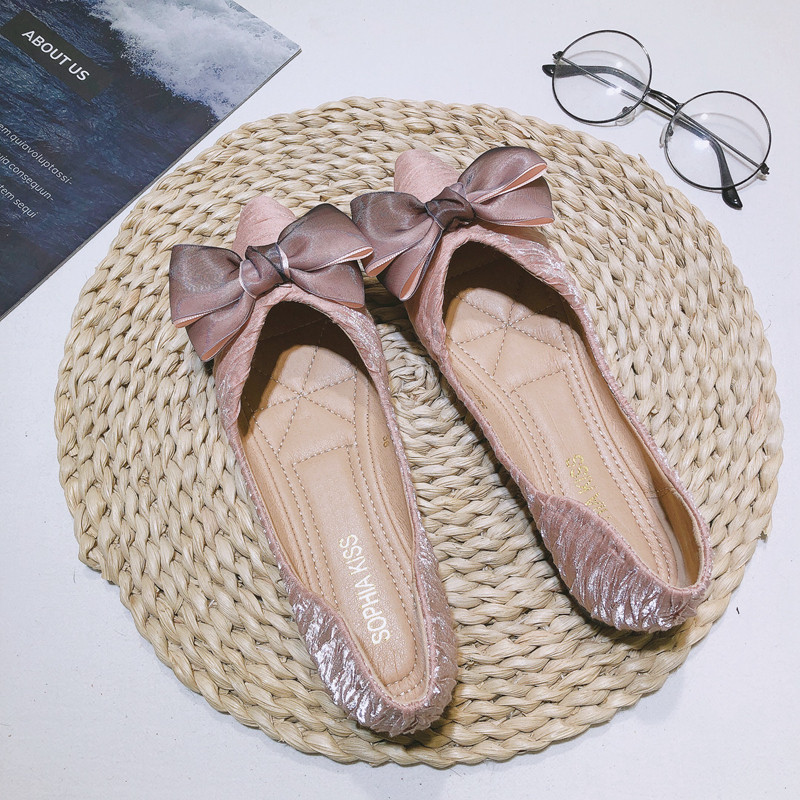 Koreai stílusú, édes női egyszemélyes cipők 2023 tavaszi őszi új könnyű női cipők Kényelmes, sekély orrú, lapos női cipők